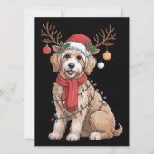 Golden Doodle Gorgeous Reindeer Christmas Tree  Feestdagenkaart (Voorkant)