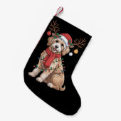 Golden Doodle Gorgeous Reindeer Christmas Tree  Kleine Kerstsok (Voorkant (Hangend))