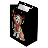 Golden Doodle Gorgeous Reindeer Christmas Tree  Medium Cadeauzakje (Voorkant Gekanteld)