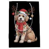 Golden Doodle Gorgeous Reindeer Christmas Tree  Medium Cadeauzakje (Voorkant)