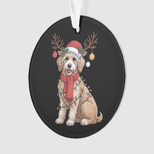 Golden Doodle Gorgeous Reindeer Christmas Tree Ornament (voorkant)