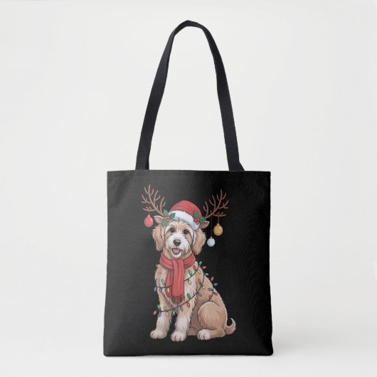 Golden Doodle Gorgeous Reindeer Christmas Tree Tote Bag (Voorkant)