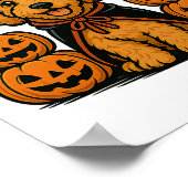 Golden Doodle Halloween Witch Pumpkins Vleermuizen Poster (Hoek)