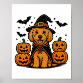 Golden Doodle Halloween Witch Pumpkins Vleermuizen Poster (Voorkant)