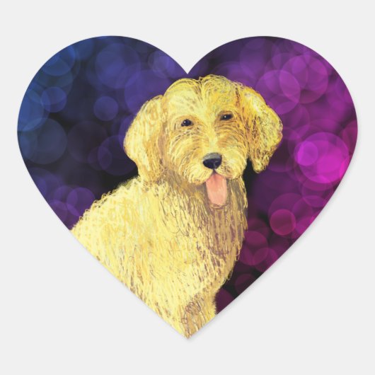 Golden Doodle Heart Sticker (Voorkant)