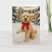 Golden Doodle Holiday Kaart (Voorkant)