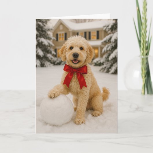 Golden Doodle Holiday Kaart (Voorkant)