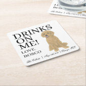 Golden Doodle Hond bruiloft Kartonnen Onderzetters (Schuin)