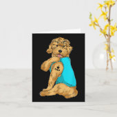 Golden Doodle I Love Dad Tattoo Apparel, Dog Dad G Kaart (Gele Bloem)