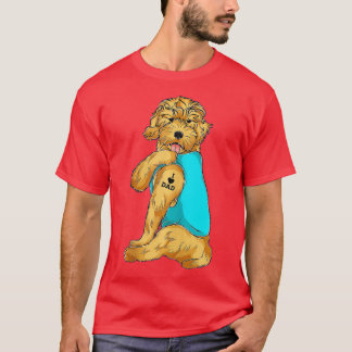 Golden Doodle I Love Dad Tattoo Apparel, Dog Dad G T-shirt