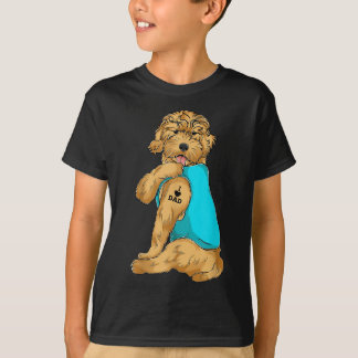 Golden Doodle I Love Dad Tattoo Apparel, Dog Dad G T-shirt