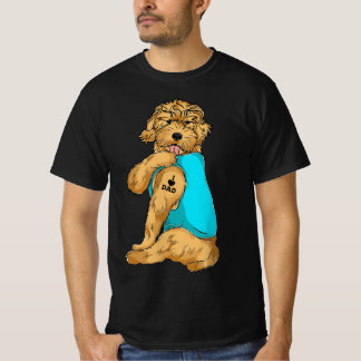 Golden Doodle I Love Dad Tattoo Apparel, Dog Dad G T-shirt