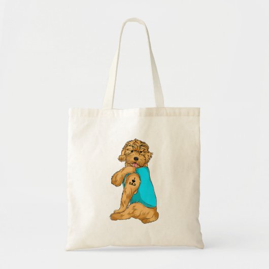 Golden Doodle Ik hou van papa Tattoo kleding hond  Tote Bag (Voorkant)
