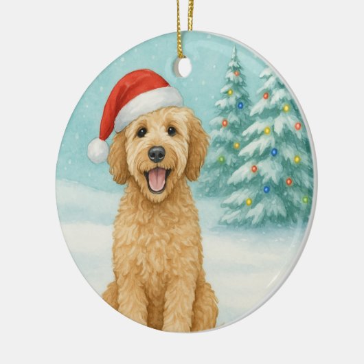 Golden Doodle Keramisch Ornament (Links)