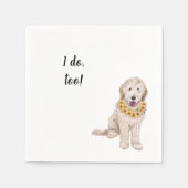 Golden Doodle met Lei Custom Cocktail Napkin Servet (Voorkant)