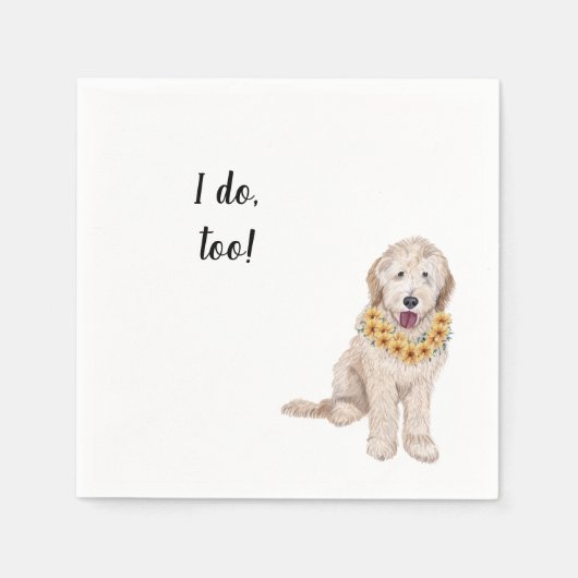 Golden Doodle met Lei Custom Cocktail Napkin Servet (Voorkant)