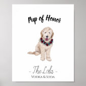 Golden Doodle met Lei Wedding Drink Sign Poster (Voorkant)
