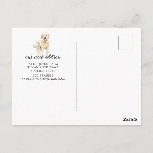 Golden Doodle Moving Announcement Briefkaart (Achterkant)