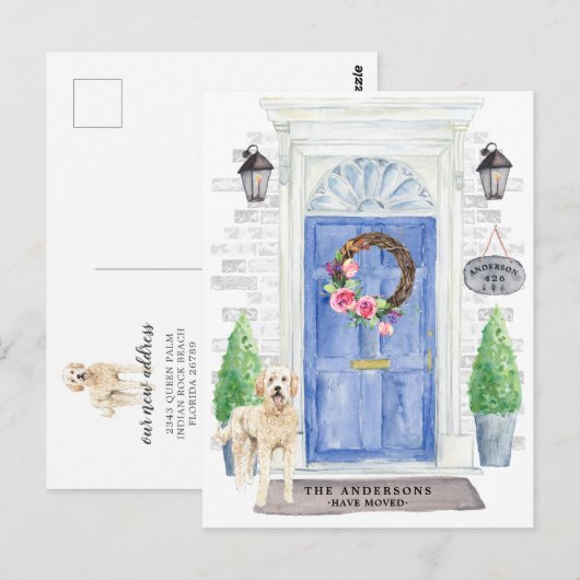 Golden Doodle Moving Announcement Briefkaart (Voorkant / Achterkant)