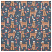 Golden Doodle-nautische stof - abrikozendoedel (Swatch)