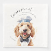 Golden Doodle Ober Waterverf  Servet (Voorkant)