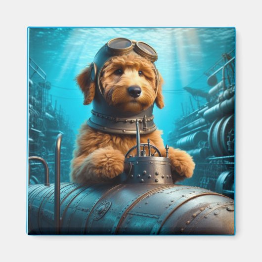 Golden Doodle Ocean Explorer magneet (Voorkant)
