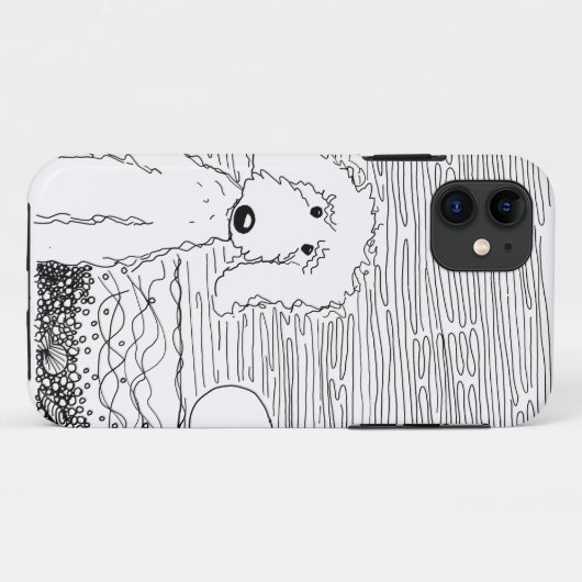 Golden Doodle op de Beach iPhone Case (Achterkant (horizontaal))