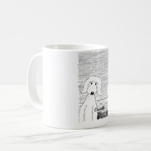 Golden Doodle op de strand Mok (Voorkant links)