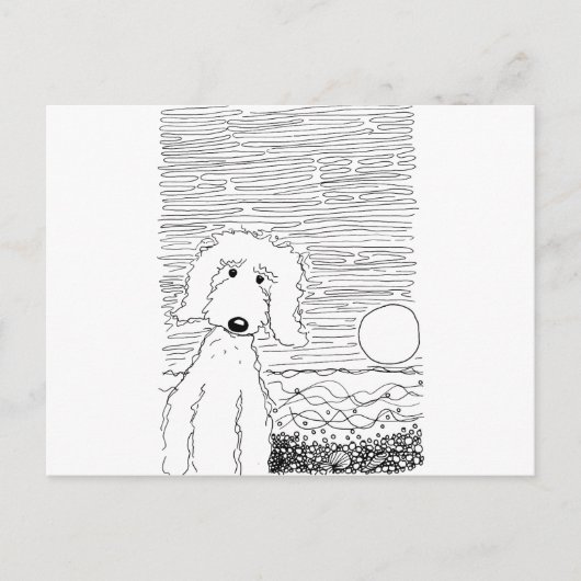 Golden Doodle op het strand Briefkaart (Voorkant)
