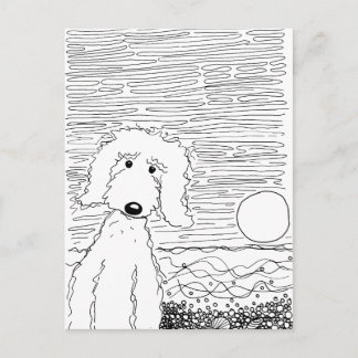 Golden Doodle op het strand Briefkaart