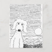 Golden Doodle op het strand Briefkaart (Voorkant)