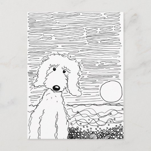 Golden Doodle op het strand Briefkaart (Voorkant)