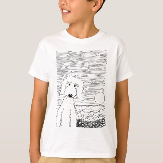 Golden Doodle op het strand T-shirt (Voorkant)