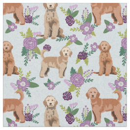 Golden Doodle paarse floralen Stof