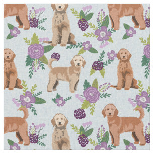 Golden Doodle paarse floralen Stof