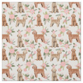 Golden Doodle-perzikfloralen Stof (Swatch)