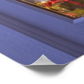 Golden Doodle pupil die een glazen deur uitkijkt m Poster (Hoek)