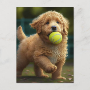 Golden Doodle Puppy Ball Briefkaart