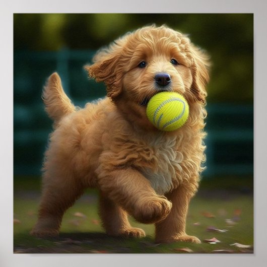 Golden Doodle Puppy Ball Poster (Voorkant)
