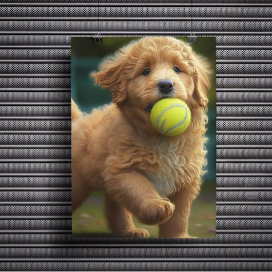 Golden Doodle Puppy Ball Poster