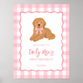 Golden Doodle Puppy Birthday Party Welcome Poster (Voorkant)