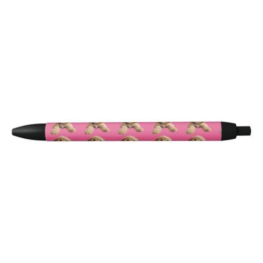 Golden Doodle Puppy Blauwe Inkt Pen (Voorkant)