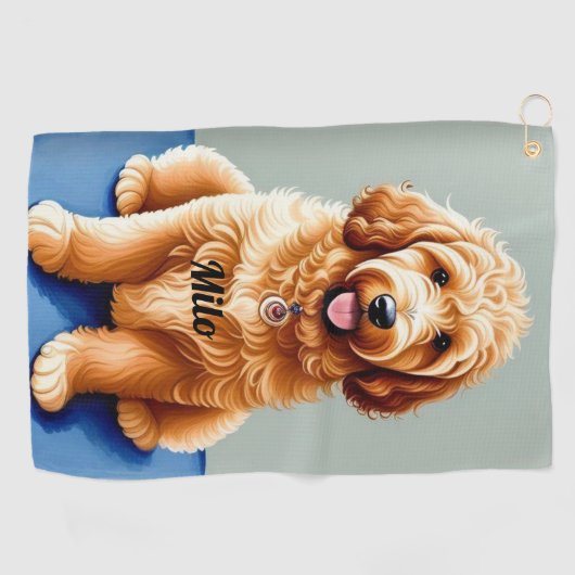 Golden Doodle Puppy Golfhanddoek (Horizontaal)