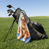 Golden Doodle Puppy Golfhanddoek (Groen)
