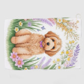 Golden Doodle Puppy Golfhanddoek (Horizontaal)