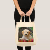 Golden Doodle Puppy Grocery Canvas tas (Voorkant (product))