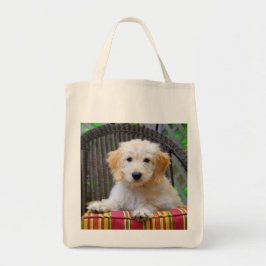 Golden Doodle Puppy Grocery Canvas tas