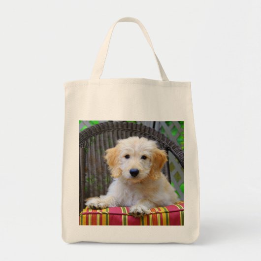 Golden Doodle Puppy Grocery Canvas tas (Voorkant)