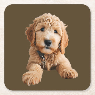 Golden Doodle Puppy Kartonnen Onderzetters