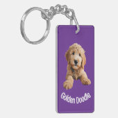 Golden Doodle Puppy Sleutelhanger (Voorkant Links)